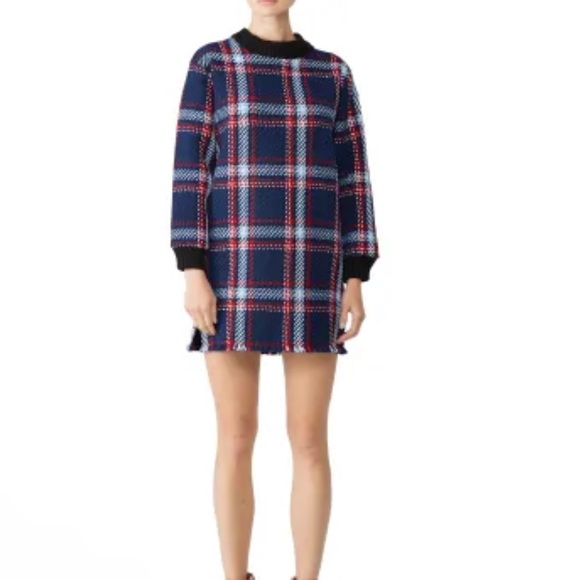 JOA plaid fringe dress - Picture 1 of 6